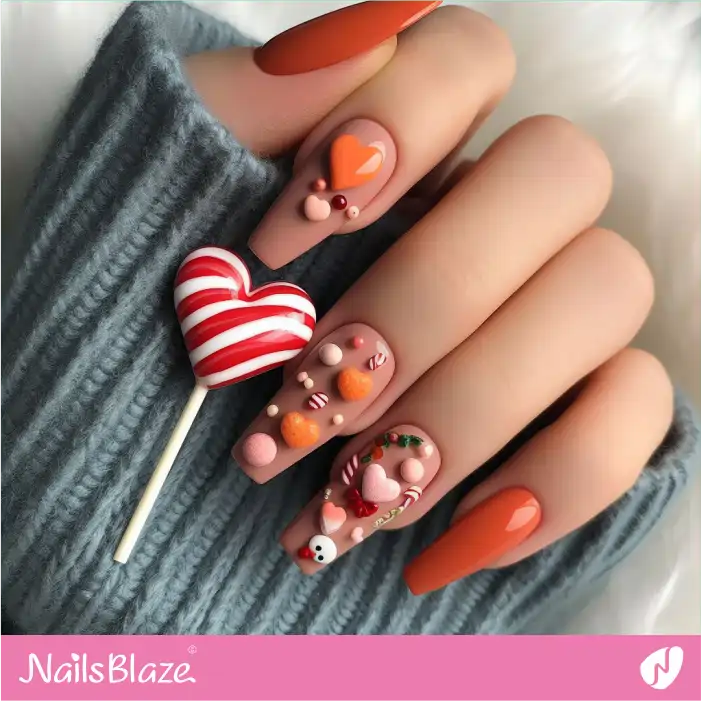 Love Day 3D Candies Nail Design | Valentine Nails - NB2214